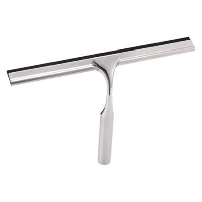 China Sustainable Wiper Scraper Shower Stainless Steel Stained Glass Cleaning Squeegee With Non-Slip Handle for sale