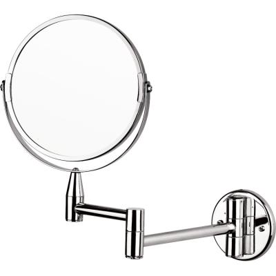 China Extendable Magnifying Mirror Chrome Wall Mounted Frame Folding Hotel Round Mirror Round Bathroom Mirror for sale