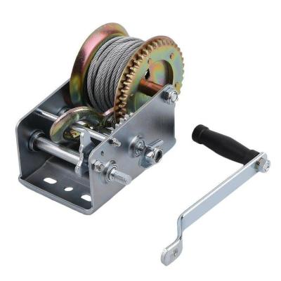 China Automatic Boat ATV UTV 2500LBS 1134KG Cable Hand Winch Manual Steel Rope Winch For Boat Trailer Car for sale