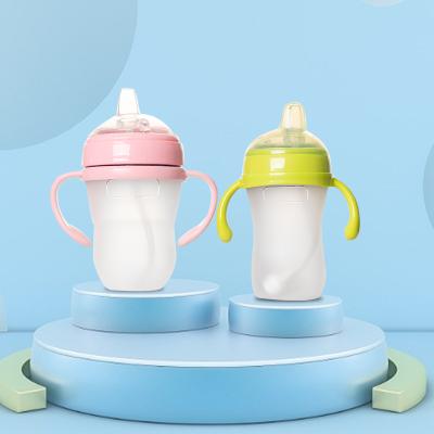 China Custom Made Eco-Friendly Logo Silicone Nipple Infant Pp Food Grade Bpa Free Baby Milk Bottle Feeding Bottle for sale