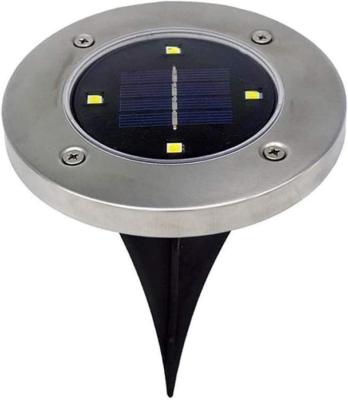 China Garden China Factory Waterproof 4 Led Solar Ground Lights Outdoor Solar Disk Light Inground Light for sale