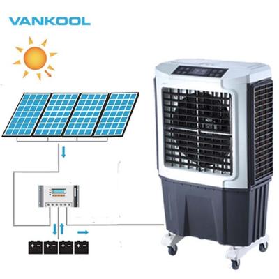 China 35-50m2 6000m3/h Industrial Evaporative 100% Solar 12v Air Cooler With Cooling Pad for sale