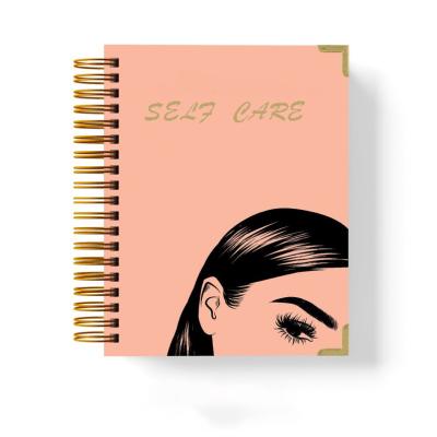 China Custom high quality A4 A5 cover logo print agenda diary catalog spiral binding self care diary fitness planner with calendar for sale