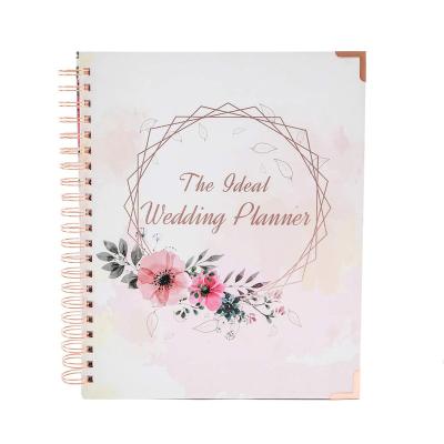 China Promotion/Gift Rose Gold Undated Binder with Hard Cover Wedding Planner Book and Organizer For The Bride for sale