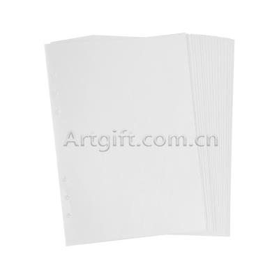 China Printed White Blank Page Filled Loose Leaf Notebook Filler Pagers For 6 Hole Diary Journals for sale