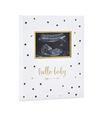 China Durable Baby Memory Book with Sonogram Photo Insert Notebook Hardcover Book Customize Journal for sale