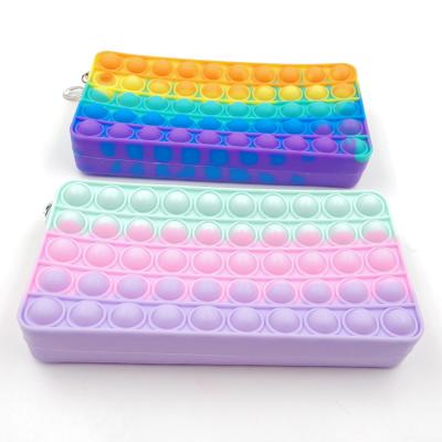 China Schools & New Sillicon Offices Amazon Wholesale Push Bubble Pop Colorful Creative Release Pressure Simple Stirring Person Pen Bag For Student for sale