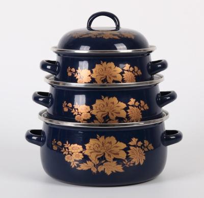 China Sustainable High Quality Enamel Turkey Casserole Set Of 3 for sale