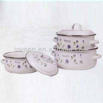 China Sustainable Enamel Casserole All-Season With Pot Cover Traditional, CLASSIC 670D-0.6MM for sale