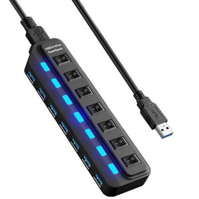 China usb supplement one clog seven usb splitter 3.0usb 7 switch hub computer port independent hub T01 for sale