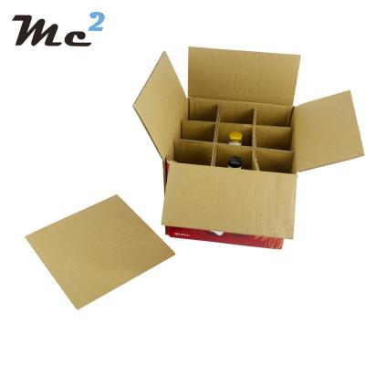 China Wholesale Recycled Materials Cheap Custom Shipping Boxes Digital Printing Case For Wine Cardboard Wine Box Wine Bottle Gift Packaging Package Box for sale