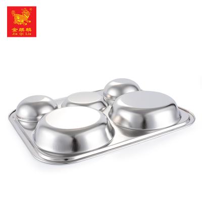 China Sustainable Good Sale Kitchen Stainless Steel Fast Food Serving Trays With Good Price for sale