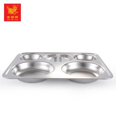 China Viable New Product Divide Food Rectangular Stainless Steel Food Serving Tray For Sale for sale