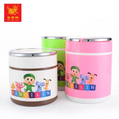 China Cartoon Viable Simplicity Stainless Steel Cool Leakproof Bento Lunch Box Container For Kids With Eco Friendly for sale