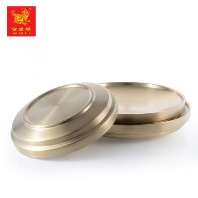 China Hot Selling Hot Selling Cheap Dinnerware Feature Metal Gold Metal Dish For Hotel Use for sale