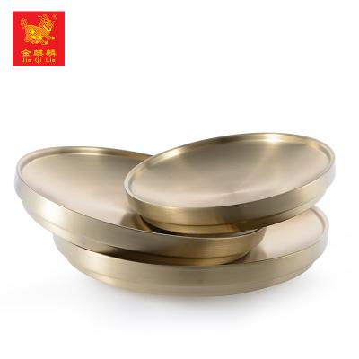 China Hot Sustainable Wholesale Products Metal Round Shape Restaurant Dinner Dishes For Sale for sale