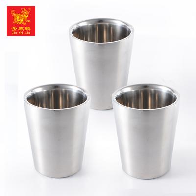 China Sustainable High Quality Double Wall Circular Stainless Steel Metal Drink Cups With Good Price for sale