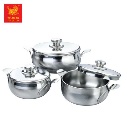 China High Grade Sustainable Goods Braised Kitchen Use Stainless Steel Pot Cookware Set With Lid for sale