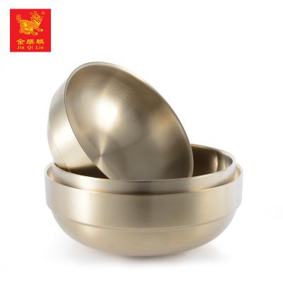 China Good Sustainable Kitchen Use Porcelain Material Round Soup Rice Stainless Steel Bowl for sale