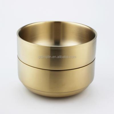 China Round Shape Sustainable High Quality Double Wall Titanium Stainless Steel Bowl Set For Sale for sale