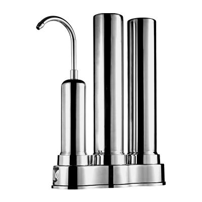 China Eco - Friendly 304 Stainless Steel Worktop 3 Stages With Ceramic Filter Water Purifier Filter for sale