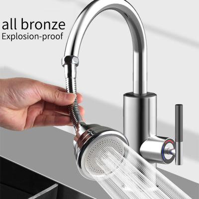 China Needle Free Easy Install Kitchen Short Length Brass Sliver Full 360 Degree Swivel Kitchen Sink Faucet Aerator Faucet Aerator Spout for sale