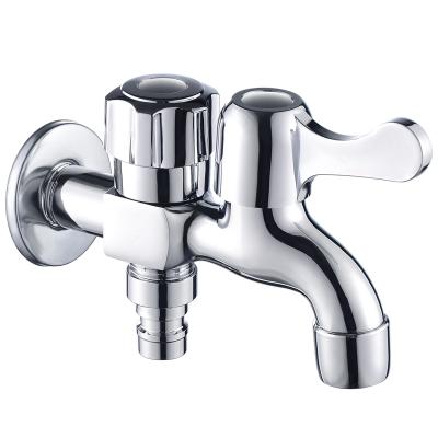 China Wall Mounted Quick Open Single Mouth Brass Bibcock Handle RV Faucet RV Faucet Double Outlet Washing Machine Faucet for sale