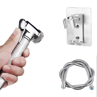 China Single Spout + Self-cleaning Bidet Faucet Brass Two Function Hose Shower Sprayer Gun Set for sale