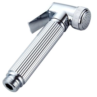 China Single Spout+Seal Self-cleaning Home Modern Silver Space Aluminum Handheld Shattaf Bidet Sprayer Muslim Toilet Spray Gun for sale