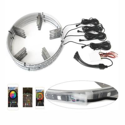 China Smart Stainless Steel Phone App Controlled RGB Car LED Wheel Light for sale