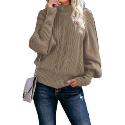 China Wholesale Custom Solid Long Sleeve Anti-pilling Long Twist Plus Size Knit Mid Neck Sweater Women Lady Winter Multi Color Sweaters for sale