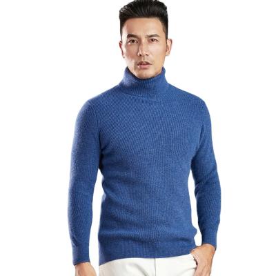 China custom 100% Anti-wrinkle logo men's turtle neck cashmere sweater winter thickening solid color pure cashmere knitted base shirt for sale