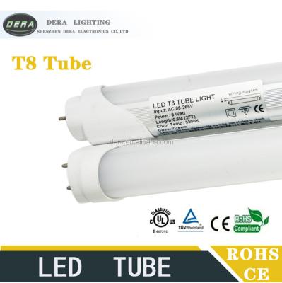 China Desktop 5 Year Warranty Patent CE FCC RoHs ERP 5000K Daylight Color 2ft 600mm T8 Led Tubes For Tanning Beds 4ft High CRI 2ft for sale