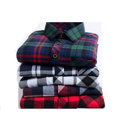 China Factory Wholesale Plaid Flannel Men's Casual Shirt Anti-pilling Men's Long Sleeve Shirt Custom Made Shirt for sale