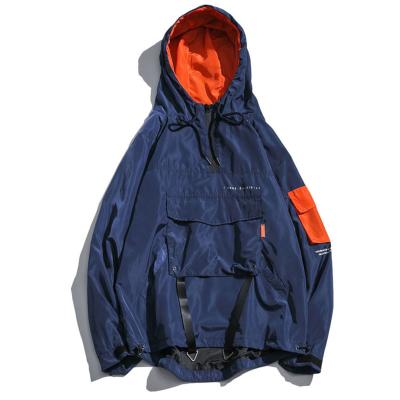 China Factory Wholesale Windproof Men's Anorak Streetwear With Zipper Men Pullover Hoodies Jackets for sale