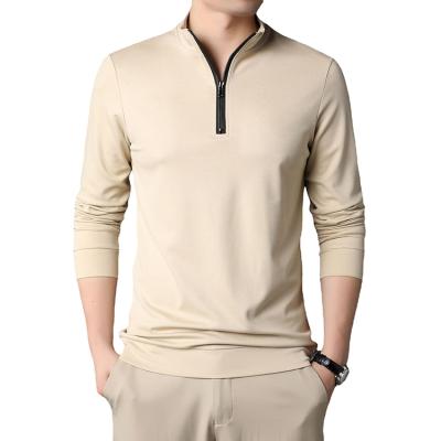 China QUICK DRY Lightweight Half Collar Zipper Top Long Sleeve Men's Knitted T-Shirt Pullover for sale