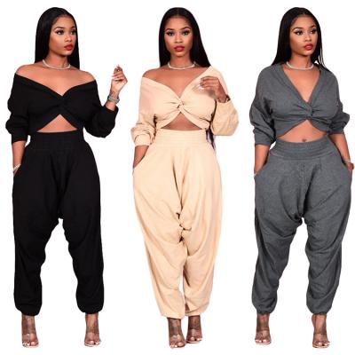 China Fashion Breathable Suits Set For Women Casual Outerwear Two Piece Suit Set Pants Long Sleeve Womens Pleated Clothes for sale