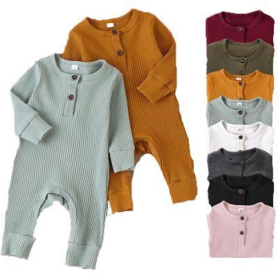 China Comfotable Factory Customized Long Sleeve Plain Color Cotton% Overalls Babies Boy Romper Clothes for sale