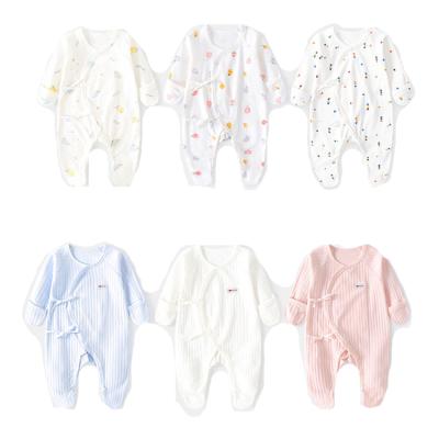 China Comfotable Organic Bamboo Cotton Cozy Baby Uses Romper Baby Clothes Warm Baby Boy Rompers With Feet for sale