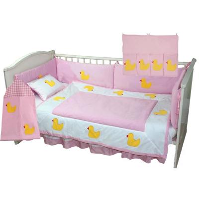 China Wholesale Folded Cartoon Animal Printed Baby Crib Bedding Set For Babies Christmas Gift for sale