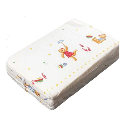 China Foldable Baby Crib Mattress With Removable Child Bedroom Cover Protective Sponge Portable Folding Mattress With Cartoon Custom Printed for sale