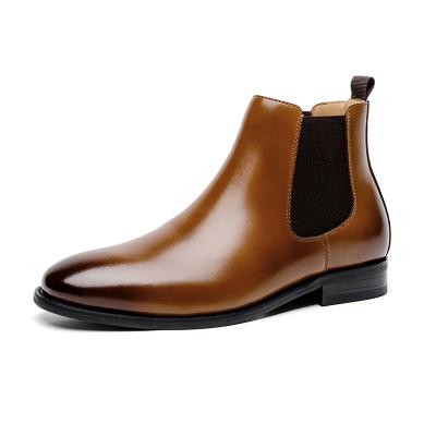 China British Brown High Cut Mens Deodorization Leather Ankle Boots Chelsea Boots Classic Mens Cowboy Shoes Slip On Dress Shoes Boots for sale