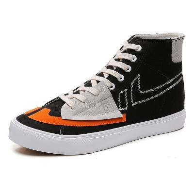 China CUSHIONING Canvas Shoes Sneakers Top Selling Men's High Top Casual Shoes Men Walking Fashion Flats Sneakers 2021 New Trendy for sale