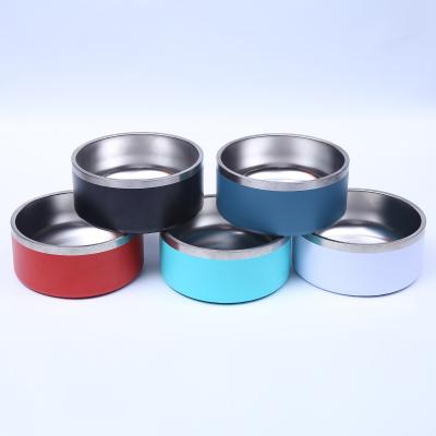 China Wholesale Custom Non Viable Stainless Steel Dog Dog Cat Food Bowl Rubber Slip Metal Stainless Steel Pet Bowl for sale