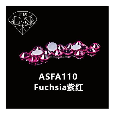 China High Quality Professional Hot Fix Flatback Design Transparent Glass Fake Stones Bulk Free Shipping Fuchsia asfa110 for sale