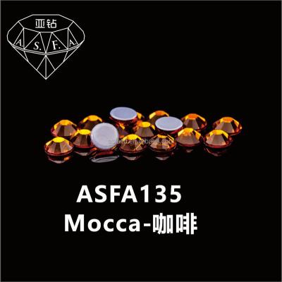 China Hot Cheap Prominent Custom Body Jewelry Flatback ASFA135 Mocca Design Promotion Hot Fix Stone Foil Heat Transfer Applique for sale