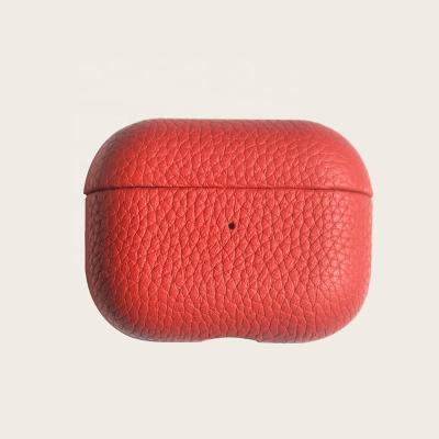 China For AirPods Pro Custom Wireless Earbuds Charging Bag Genuine Leather Leather Case Cover For Apple Airpod pro for sale