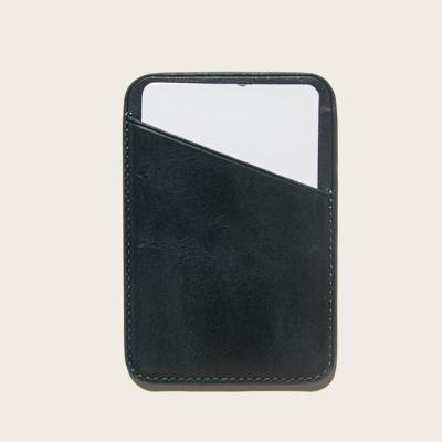 China Fashionable rfid for full grain wax oil leather magsafe phone magnetic rifd blocking card holder wallet for sale