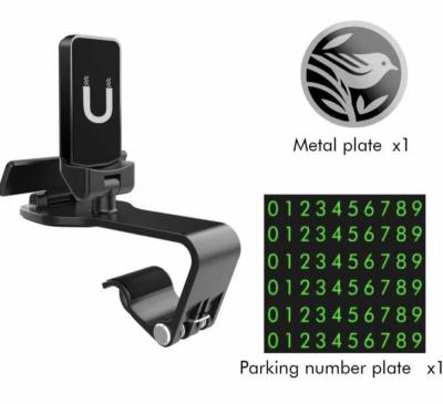 China Universal Rotatable 360 ​​Degreee Arm 3-7 Inch Smartphone Holder With Magnetic Holder Dashboard Phone Parking Number Plate Car Bracket for sale