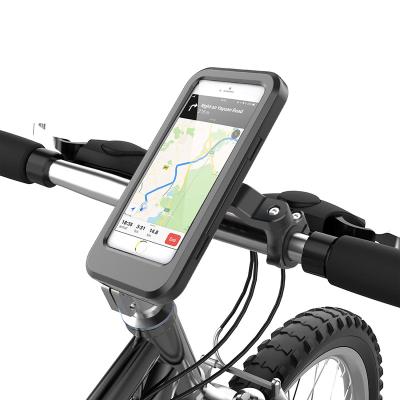 China Adjustable Bicycle Accessories Bike Adjustable Waterproof Phone Holder Navigation Bracket Universal Bike Moto Handle Fixed Holder For Phone for sale